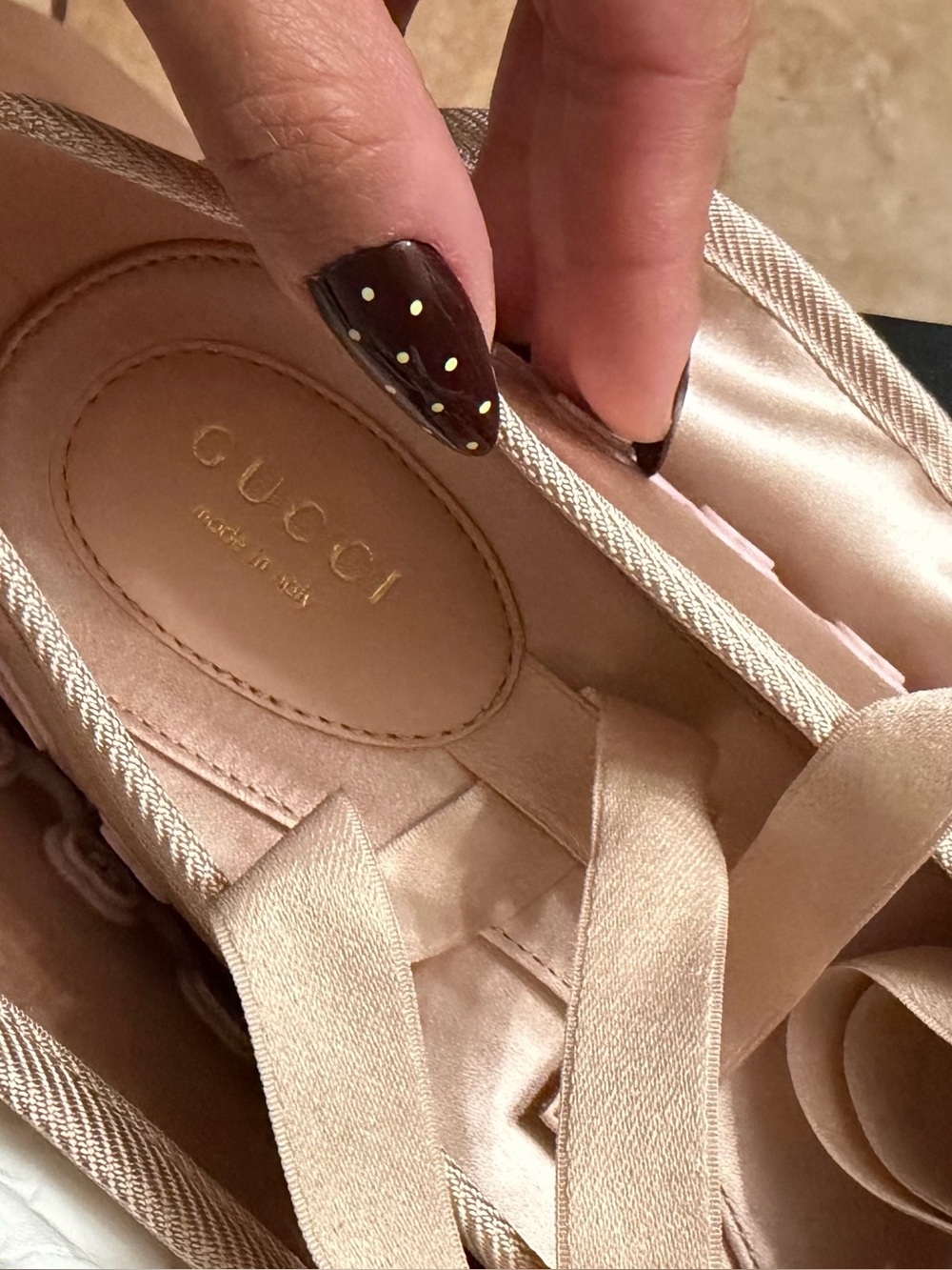 Gucci | BRAND NEW! Satin Ballet Flats Size: 39 - Picture 6 of 8